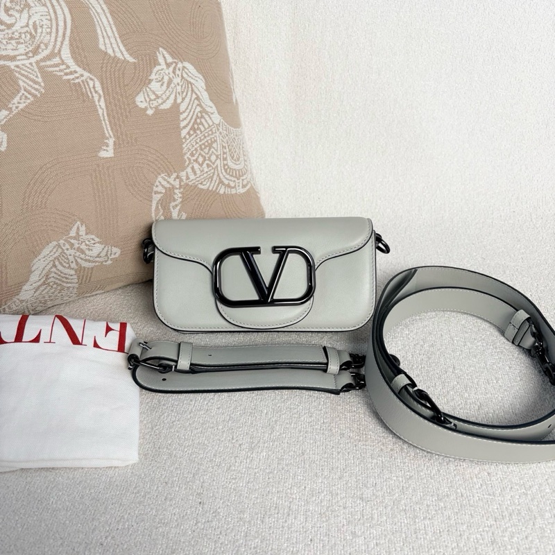 Valentino loco 斜挎包 小牛皮灰色 mini-0