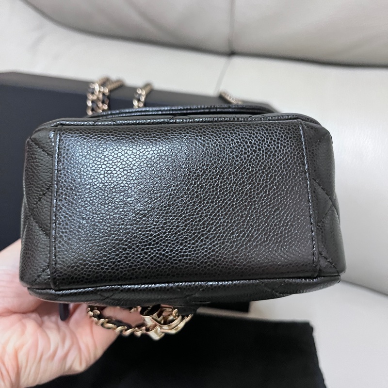 Chanel荔枝黑金小書包 台灣購證 大全配-7
