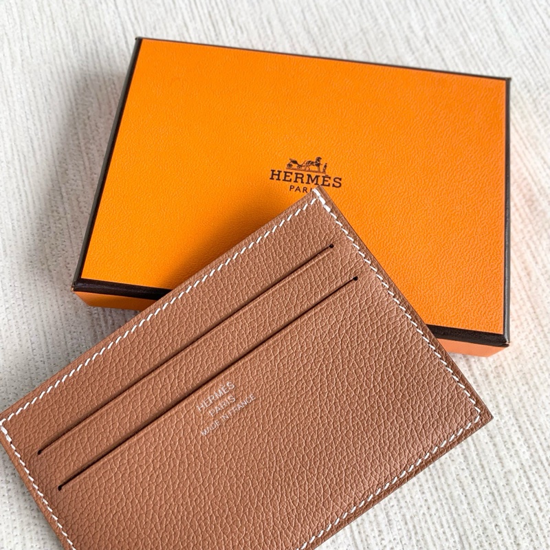 🌷極品帶吊牌! Hermes 愛馬仕Evercol Citizen Twill 卡包 金棕-8