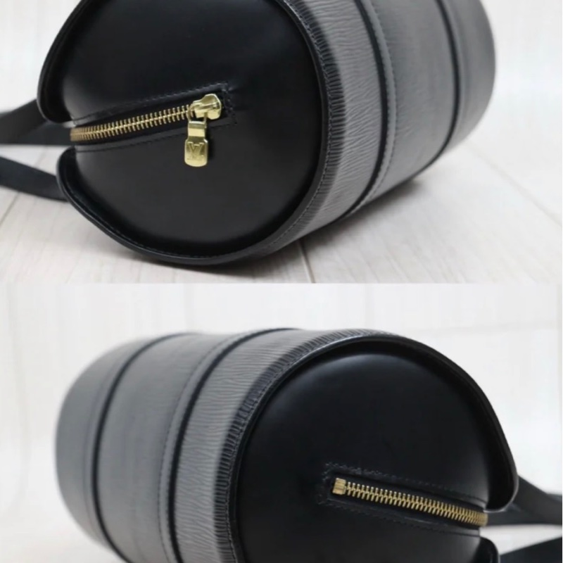 「JL精品代購」9新 LV 水波紋 圓筒包 黑-8