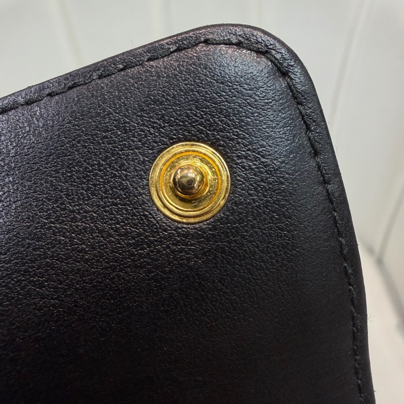 PRADA 黑色皮革拼帆布長夾 XC181-40