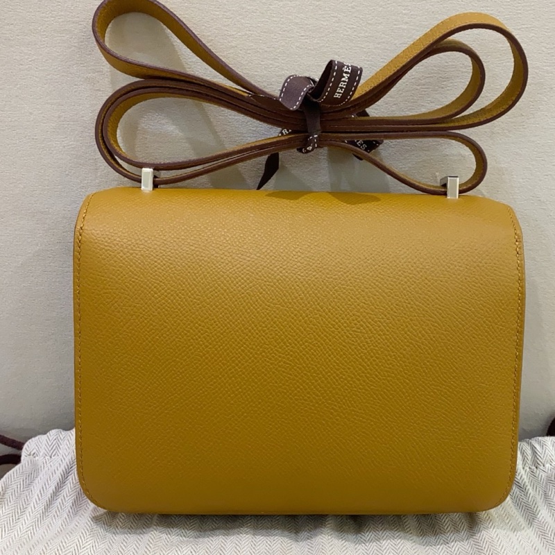Hermes愛馬仕 constance mini 康康19 芝麻色銀扣 epsom皮 Y刻-1