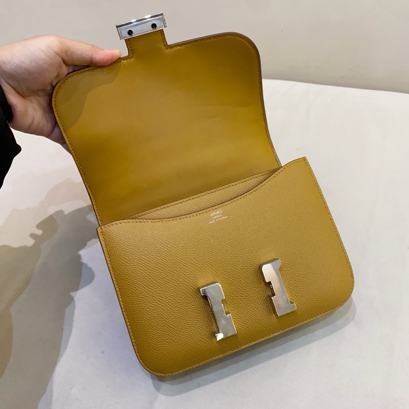 Hermes愛馬仕 constance mini 康康19 芝麻色銀扣 epsom皮 Y刻-4