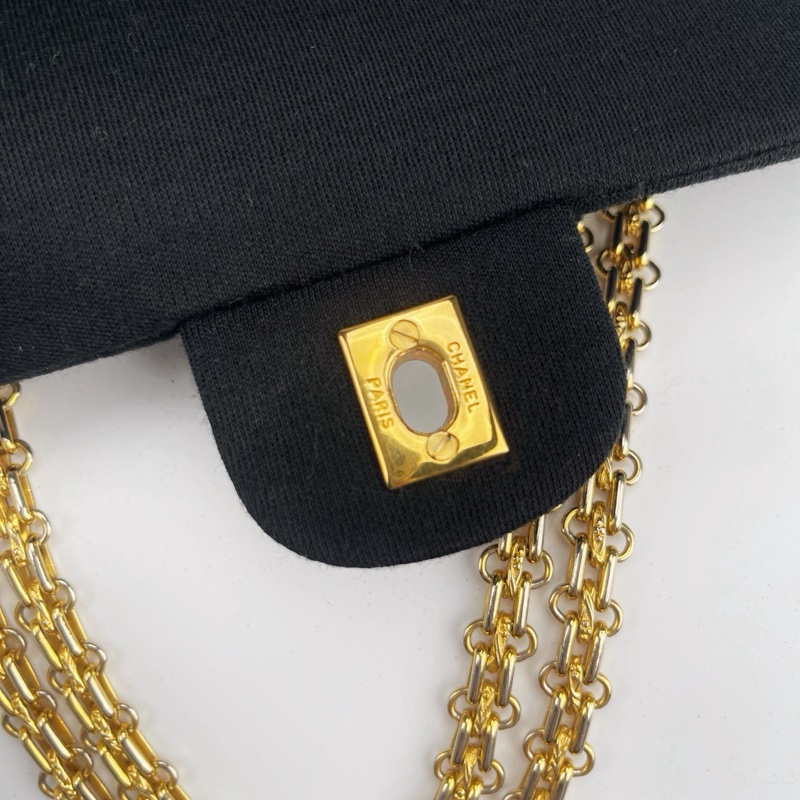 「JL精品代購」9新 香奈兒黑金布面CF25-10