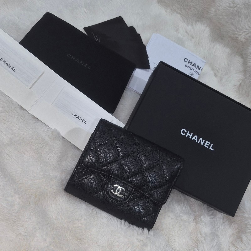 Chanel 荔枝牛拉鏈短夾（芯片款）-8