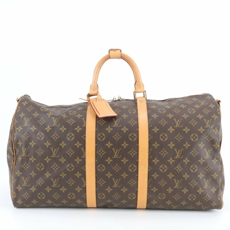 路易威登 Monogram Keepall Bandoulière 55 M41414 男士真皮波士頓手提包-0