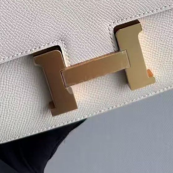 99新愛馬仕 Hermes mini Constance康康19 奶油白 金扣epsom皮 U刻-3
