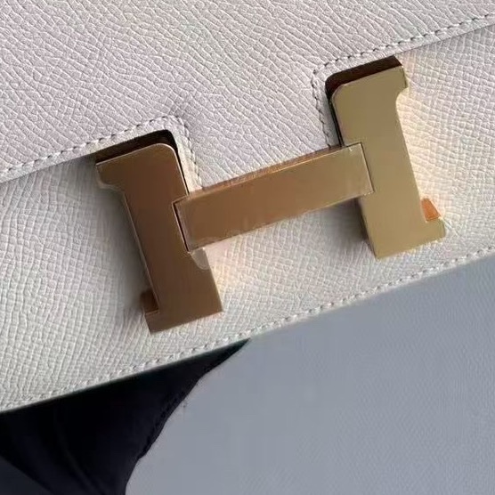 99新愛馬仕 Hermes mini Constance康康19 奶油白 金扣epsom皮 U刻-4