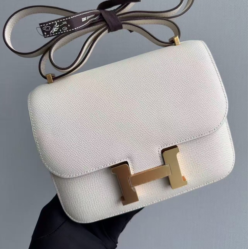99新愛馬仕 Hermes mini Constance康康19 奶油白 金扣epsom皮 U刻-6