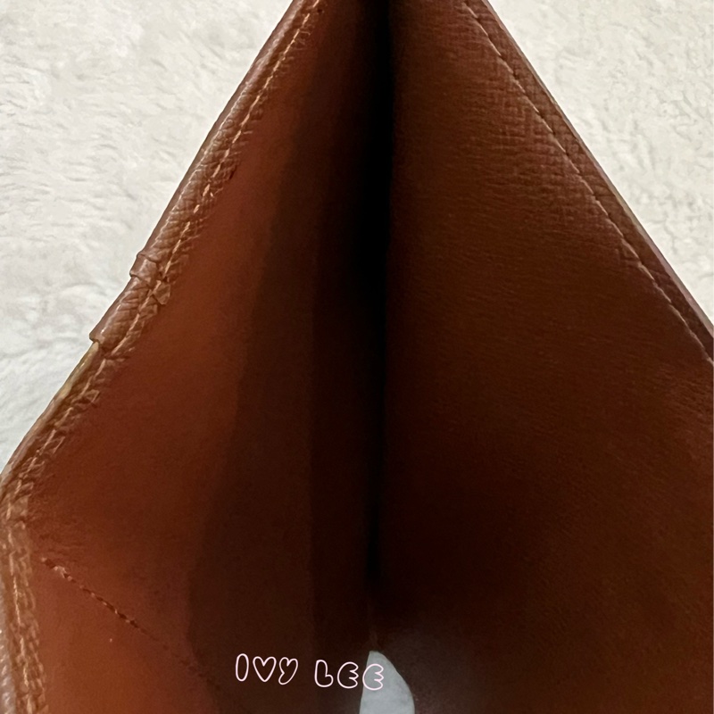 LOUIS VUITTON M61663 經典 Monogram 帆布牛皮蝴蝶釦 對折中夾 正品 二手精品-4