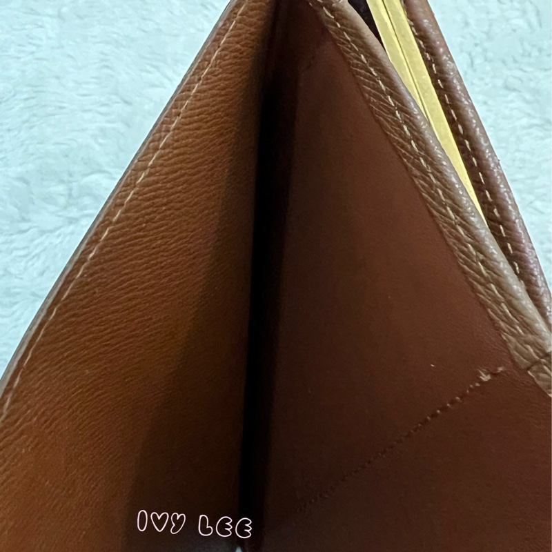 LOUIS VUITTON M61663 經典 Monogram 帆布牛皮蝴蝶釦 對折中夾 正品 二手精品-5