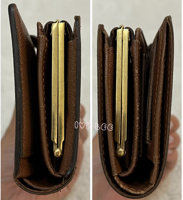LOUIS VUITTON M61663 經典 Monogram 帆布牛皮蝴蝶釦 對折中夾 正品 二手精品-16