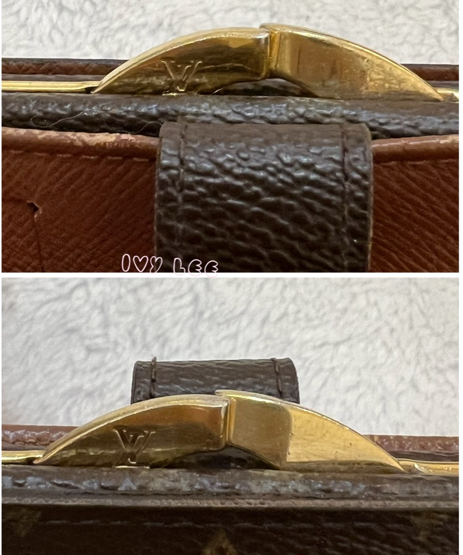 LOUIS VUITTON M61663 經典 Monogram 帆布牛皮蝴蝶釦 對折中夾 正品 二手精品-20