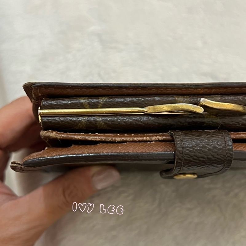 LOUIS VUITTON M61663 經典 Monogram 帆布牛皮蝴蝶釦 對折中夾 正品 二手精品-26