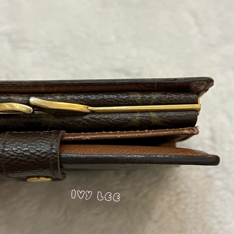 LOUIS VUITTON M61663 經典 Monogram 帆布牛皮蝴蝶釦 對折中夾 正品 二手精品-27