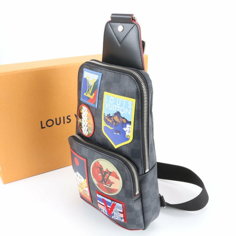 路易威登 Damier Graphite Avenue 男士斜背包 Alps N44055 皮革