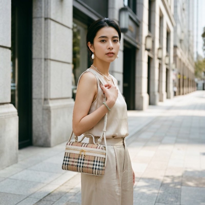 ⏰限時特賣 專櫃4萬4千5🌺Burberry 81251351格紋 Vanity 手提包 典藏米色-2