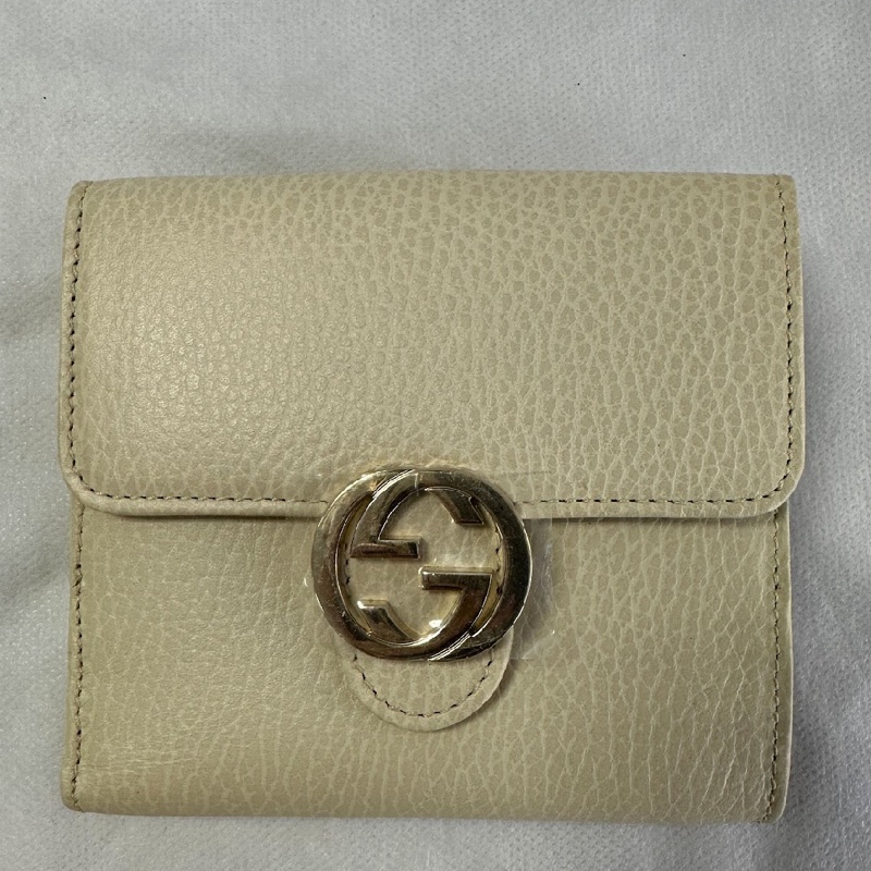 Gucci · 經典GG 全皮三折短夾 象牙白 全新全配✨-5