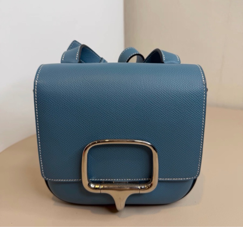 爱马仕 Hermes 牛仔蓝银扣Della mini 屁股包 Epsom皮 B刻-0