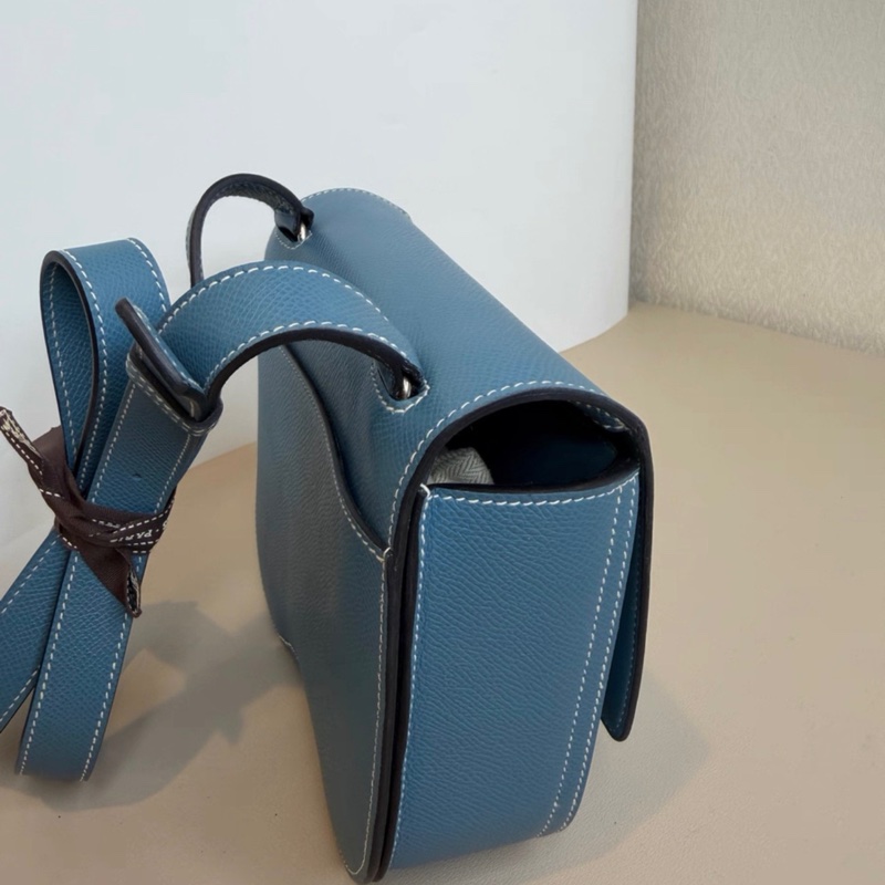 爱马仕 Hermes 牛仔蓝银扣Della mini 屁股包 Epsom皮 B刻-2