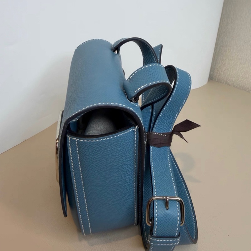 爱马仕 Hermes 牛仔蓝银扣Della mini 屁股包 Epsom皮 B刻-3