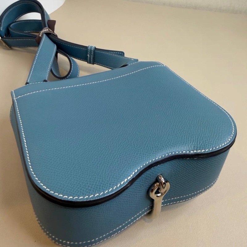 爱马仕 Hermes 牛仔蓝银扣Della mini 屁股包 Epsom皮 B刻-7