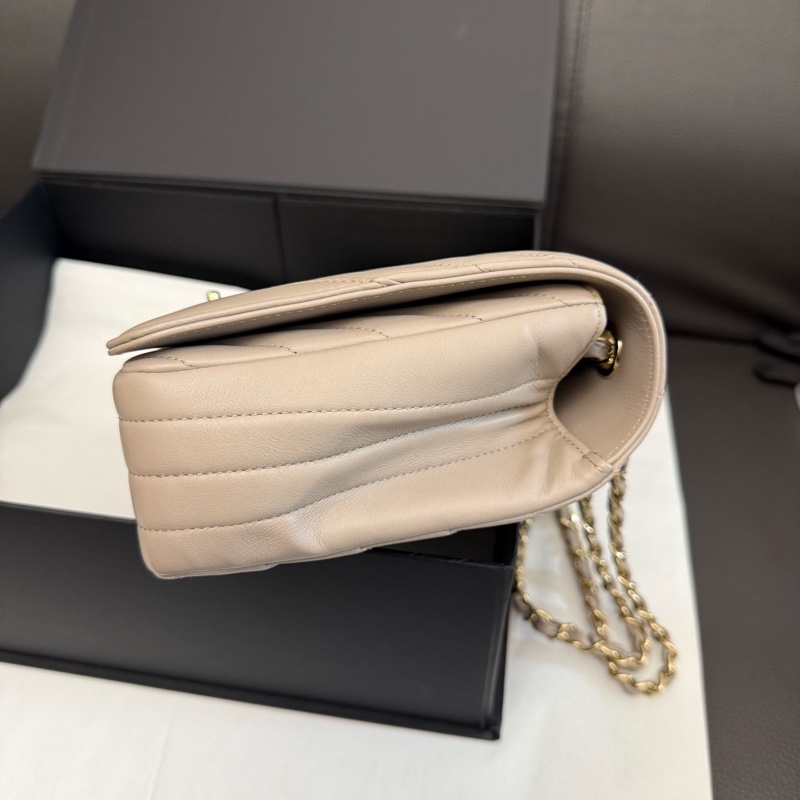 ✨Chanel 奶茶色V紋金扣 CF 99🆕-2