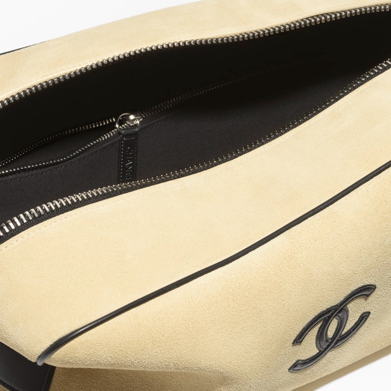 Chanel Coco Beach 麂皮洗漱包 化妝包 大號 17x29x12cm-1