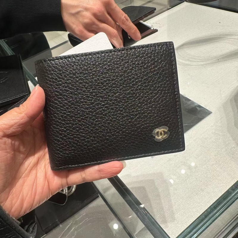 Chanel 10年難得一遇 男裝款銀包 有卡位 雙層紙幣位 短夾-4