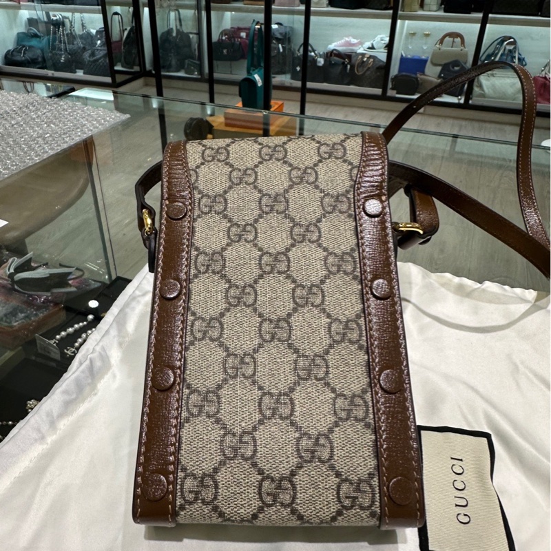 GUCCI老花1955 Horsebit 復古手機包 625615-3