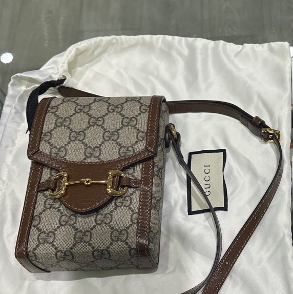 GUCCI老花1955 Horsebit 復古手機包 625615-24