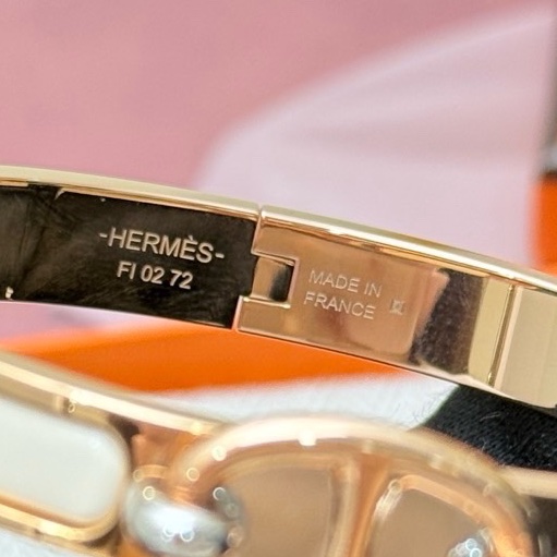 閒置新 Hermes/愛馬仕 Clic H系列豬鼻子扣頭手鐲 白色全套-4
