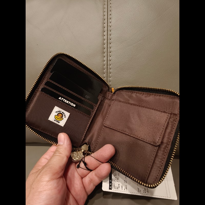 特價出清現貨在台，絕版bape milo拉鍊折疊小錢包，全新品-5
