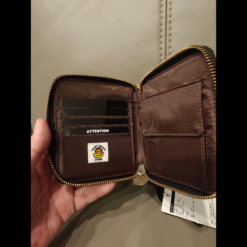 特價出清現貨在台，絕版bape milo拉鍊折疊小錢包，全新品-6