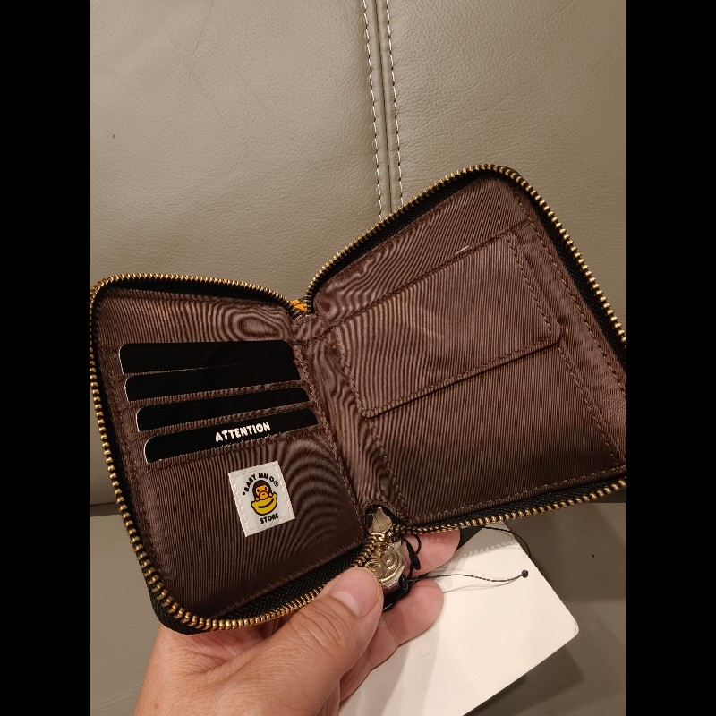 特價出清現貨在台，絕版bape milo拉鍊折疊小錢包，全新品-7