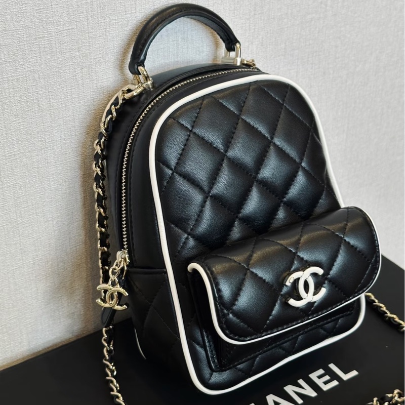 美神降臨✨99新🆕Chanel香奈兒25年新款黑白漫畫小書包單肩斜挎包-10
