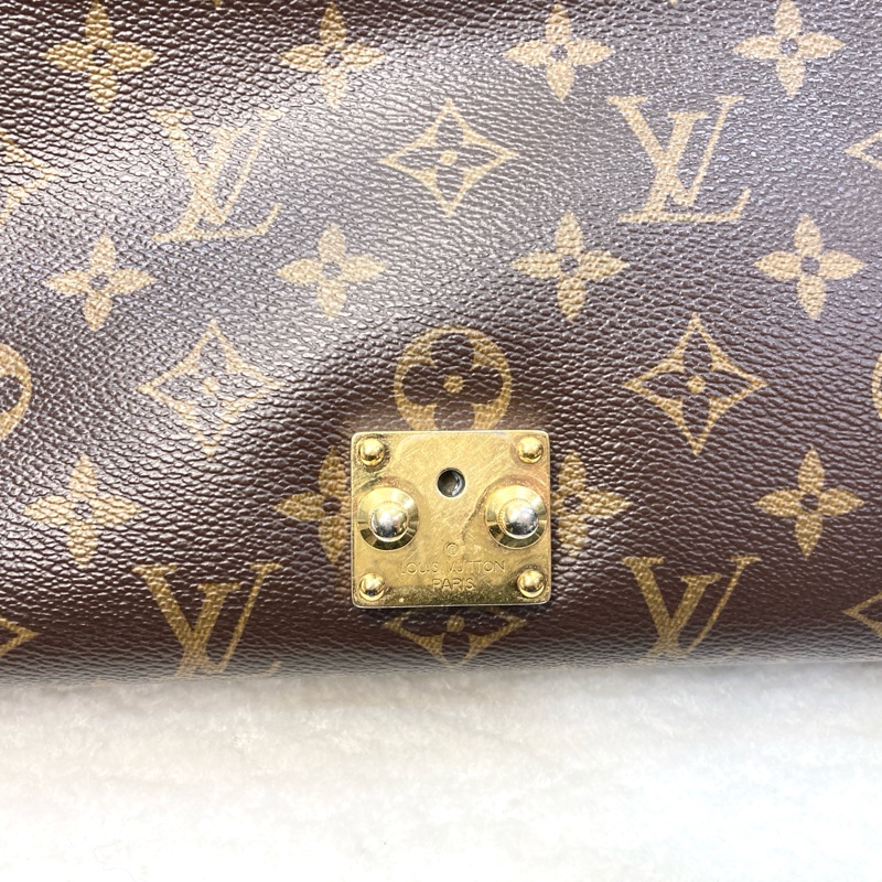 LV 路易威登原花拼紫紅牛皮S LOCK信封鏈條包撞色設計 M41200-18