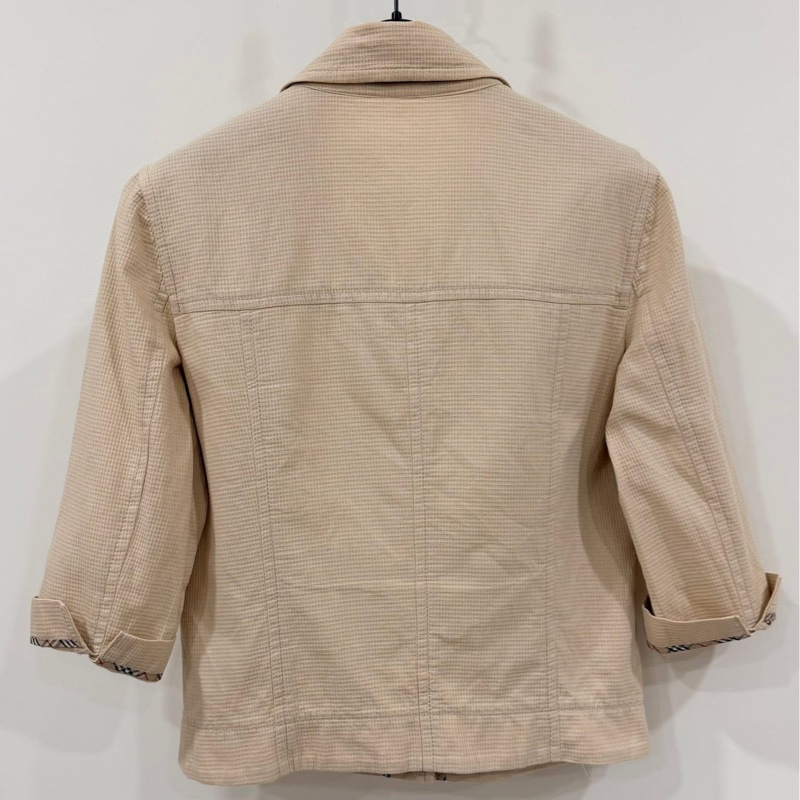 BURBERRY 倫敦 反折格紋袖薄款外套-2