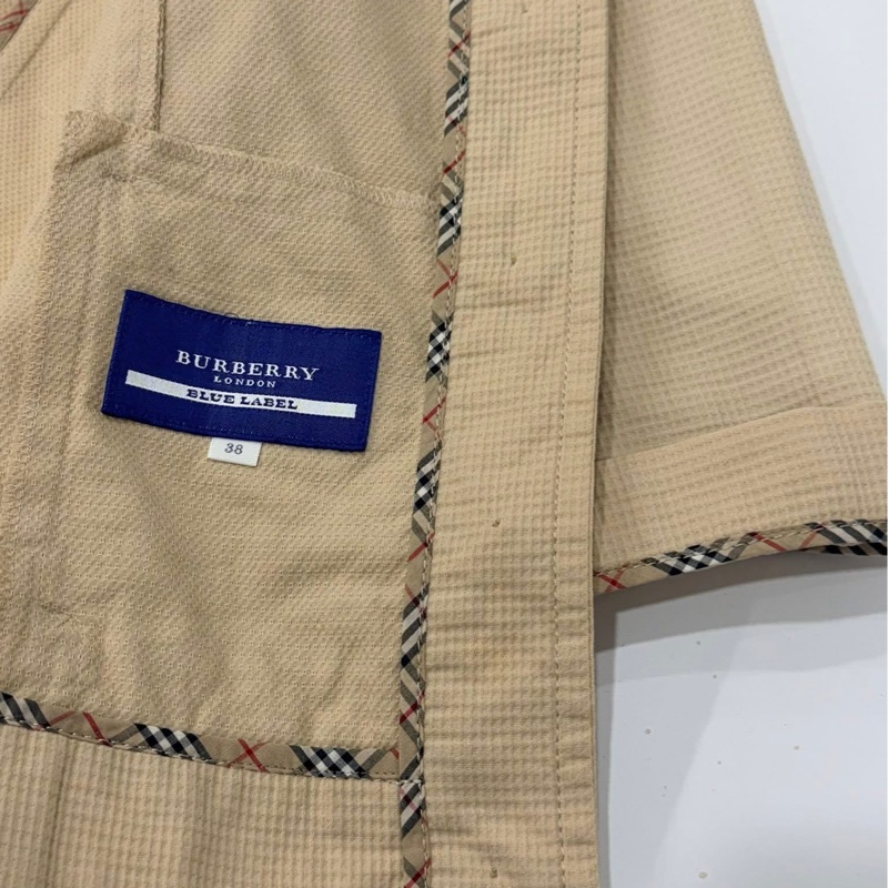 BURBERRY 倫敦 反折格紋袖薄款外套-8