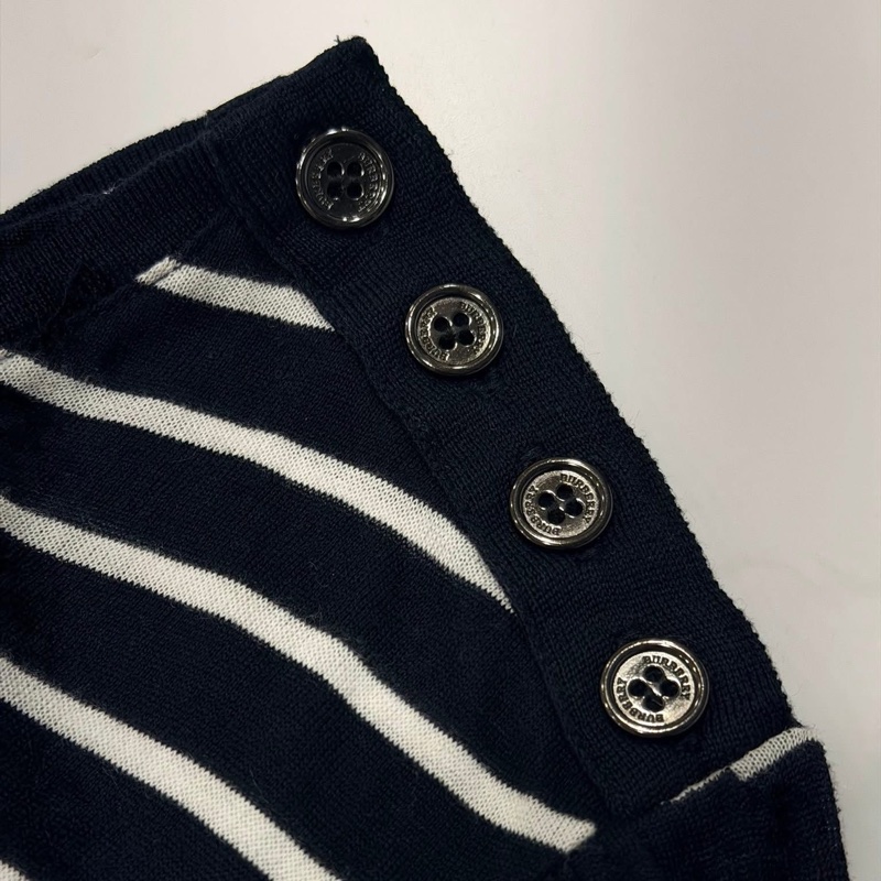 BURBERRY 倫敦 肩扣橫條紋長版戰馬上衣-3