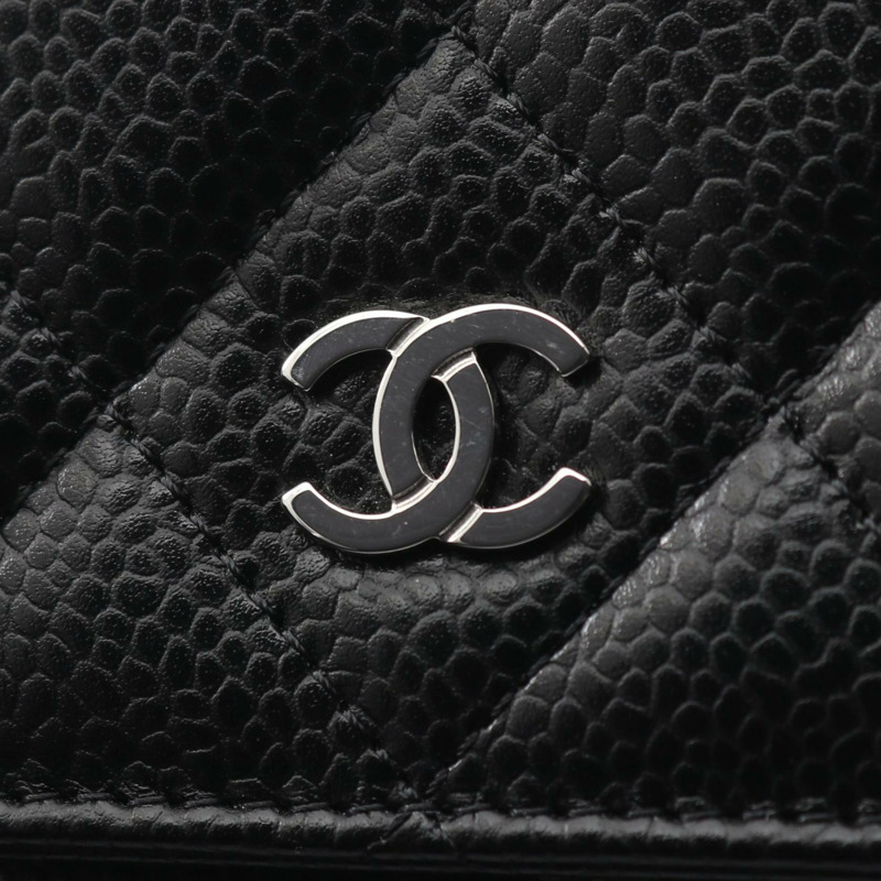 香奈兒 (CHANEL) 絎縫鏈條肩背斜背包錢包 AP0250 皮革 BK SHW 二手-7