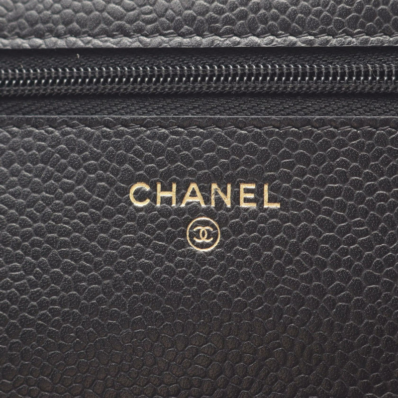香奈兒 (CHANEL) 絎縫鏈條斜背包 AP0250 小牛皮 黑色 二手 金色五金-3