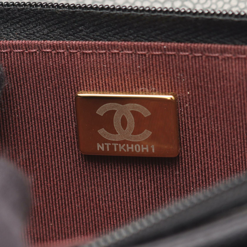 香奈兒 (CHANEL) 絎縫鏈條斜背包 AP0250 小牛皮 黑色 二手 金色五金-4
