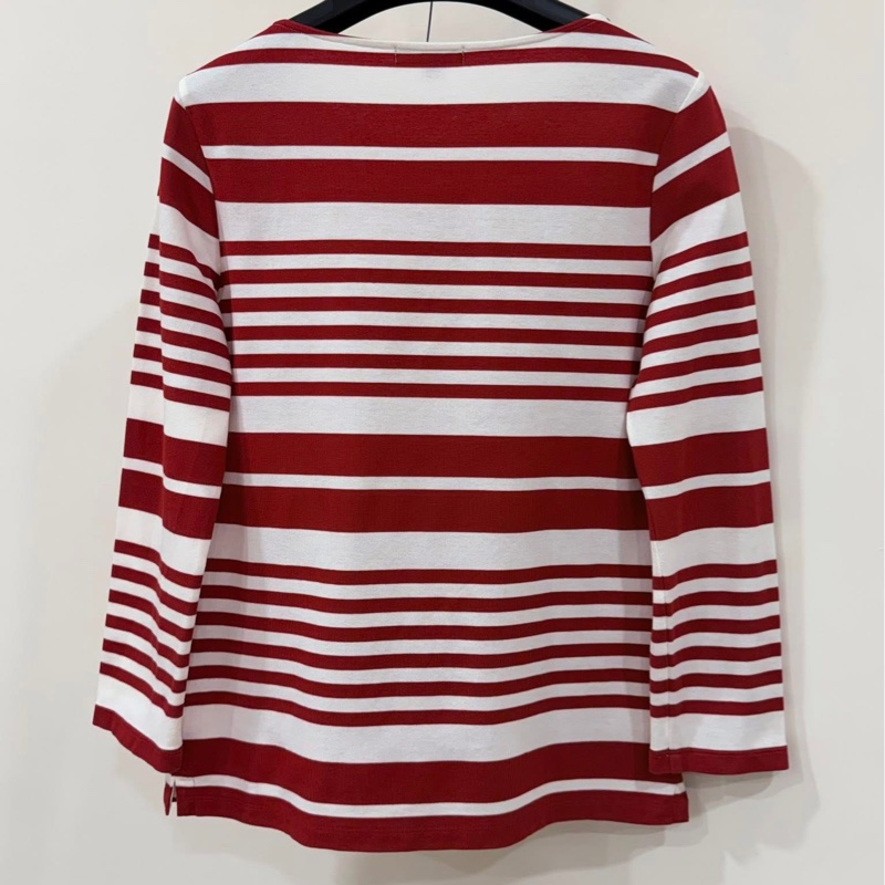 BURBERRY 倫敦 紅白橫條紋肩扣戰馬上衣-3