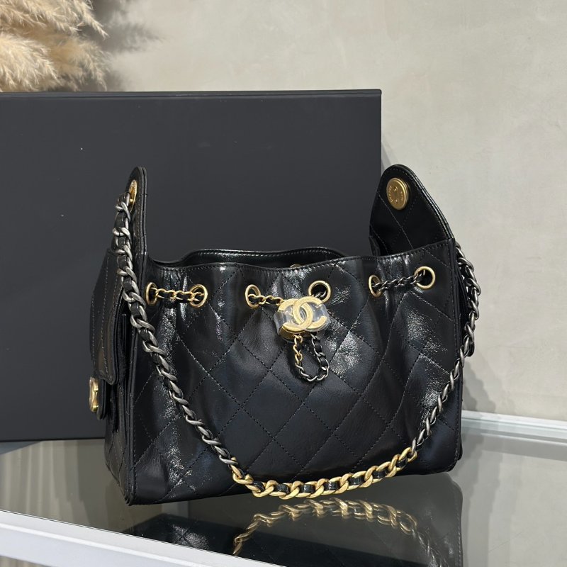 CHANEL 25 Mini hobo bag - 油蠟皮黑金銀-2