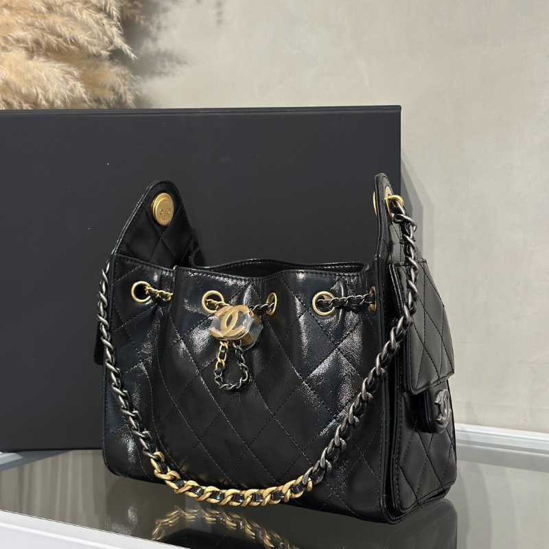 CHANEL 25 Mini hobo bag - 油蠟皮黑金銀-3