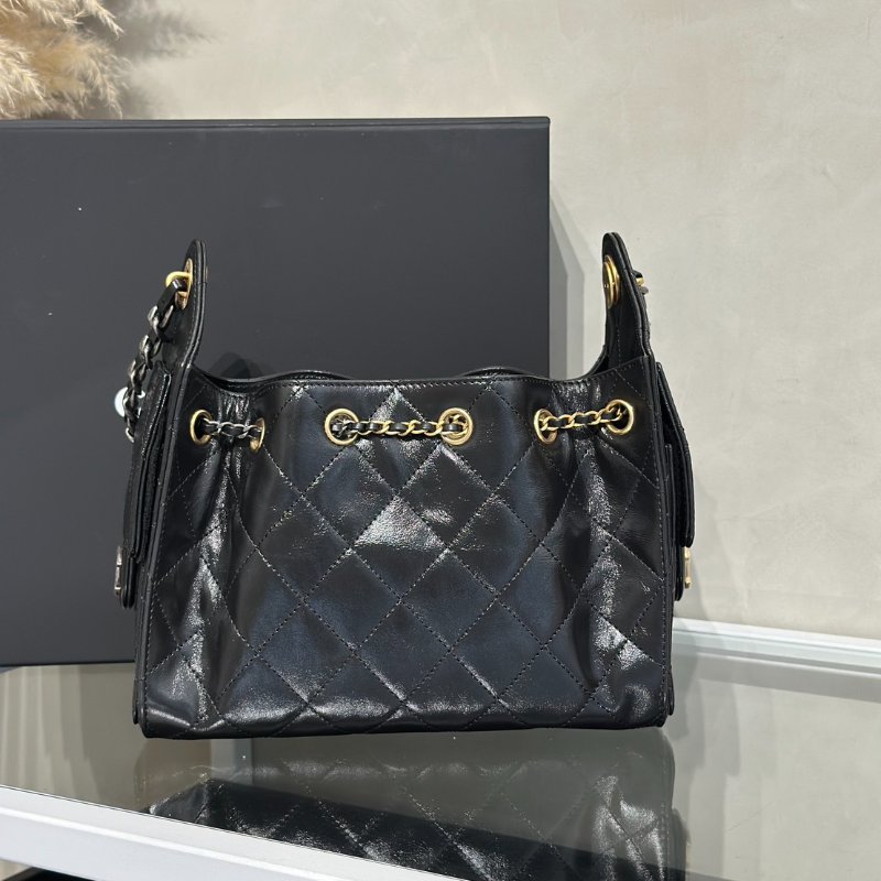 CHANEL 25 Mini hobo bag - 油蠟皮黑金銀-4