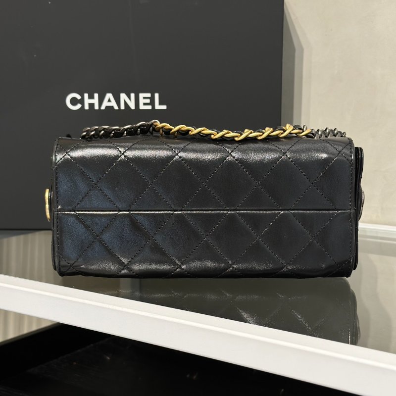 CHANEL 25 Mini hobo bag - 油蠟皮黑金銀-5