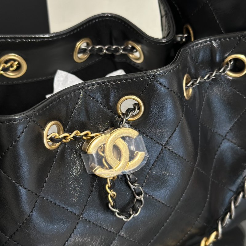CHANEL 25 Mini hobo bag - 油蠟皮黑金銀-7
