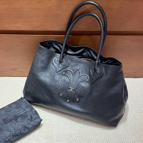 chrome hearts 黑色童軍花手提托特包 尺寸:48*29 附件:塵袋。